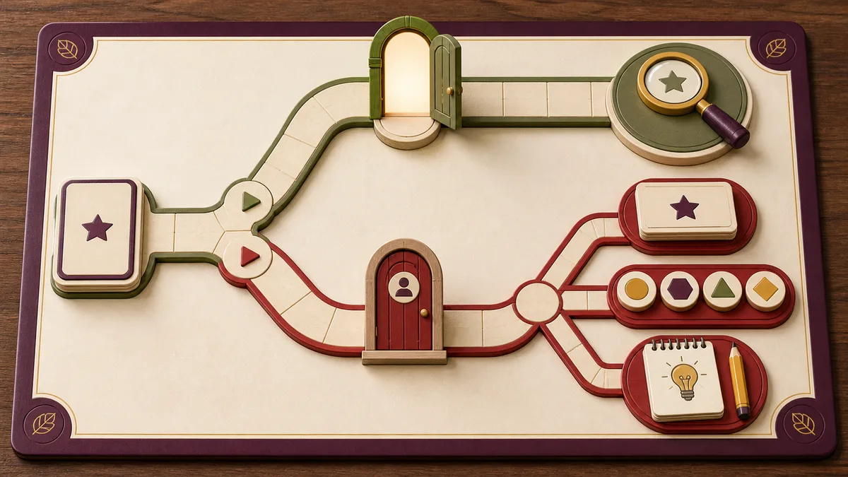 Decision-path illustration showing sensible choices when a preferred domain name is available or already taken.