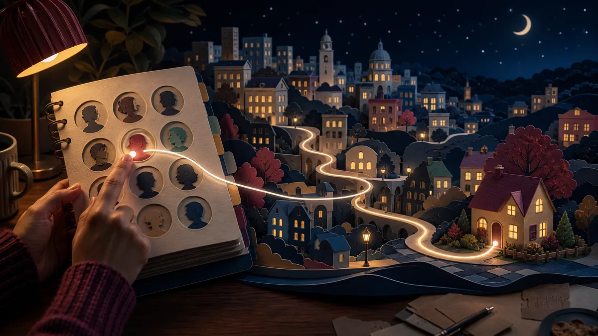 Illustration comparing DNS to a contacts list that turns a familiar name into the correct technical destination.